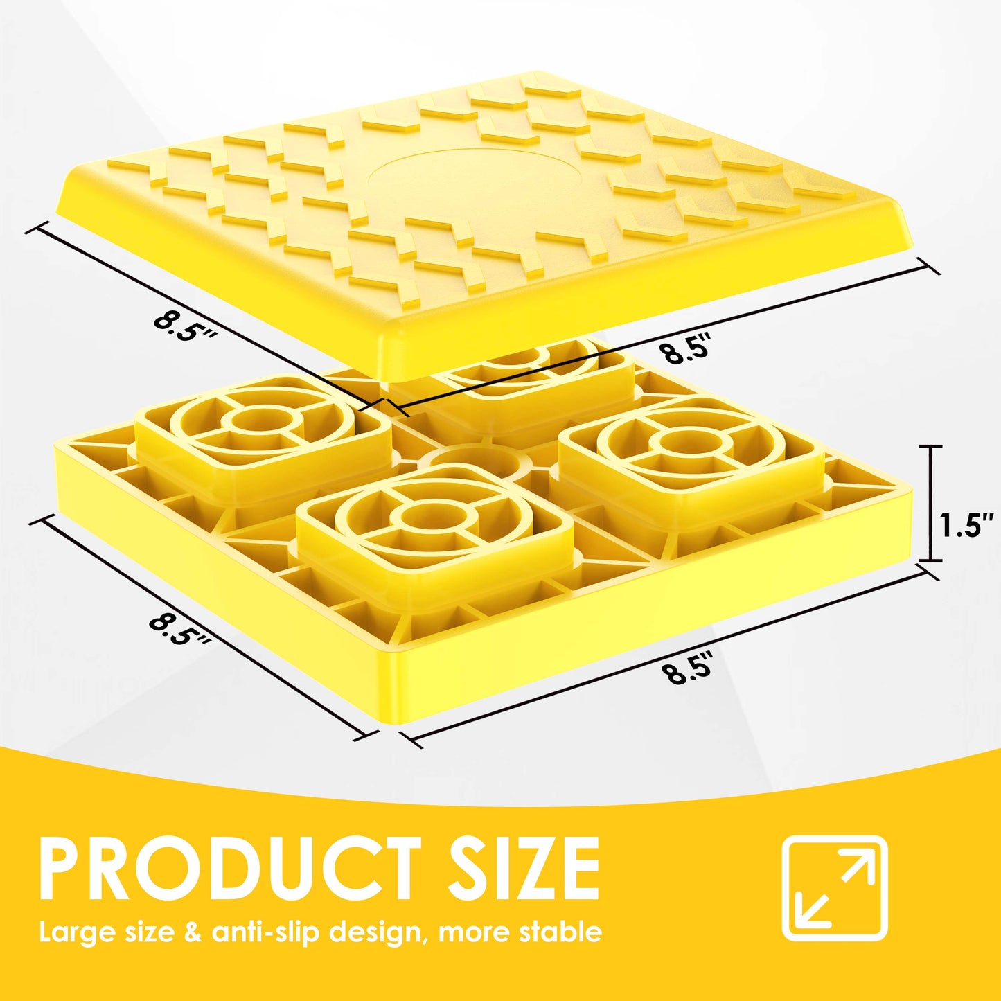 RV Leveling Blocks 12 Pack, Heavy Duty Interlocking Design Camper Leveling Blocks with Packing Bag, Upgraded Rubber Top Block RV Leveling System for Trailers