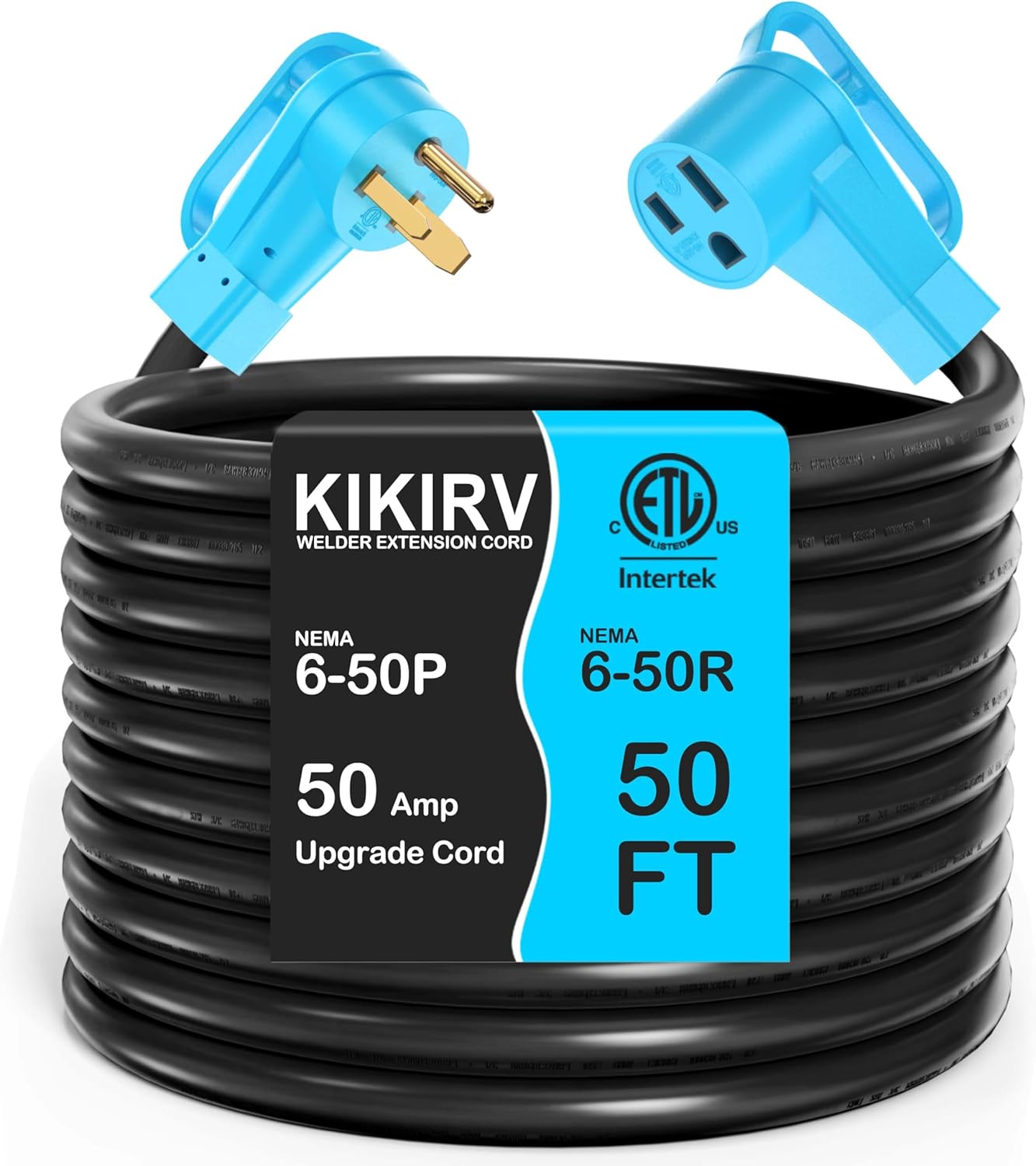 50Amp 25FT Welder Extension Cord 8 AWG, 250V NEMA 6-50P to 6-50R Heavy Duty Power Extension Cord for Welder Plasma MIG TIG Cutter